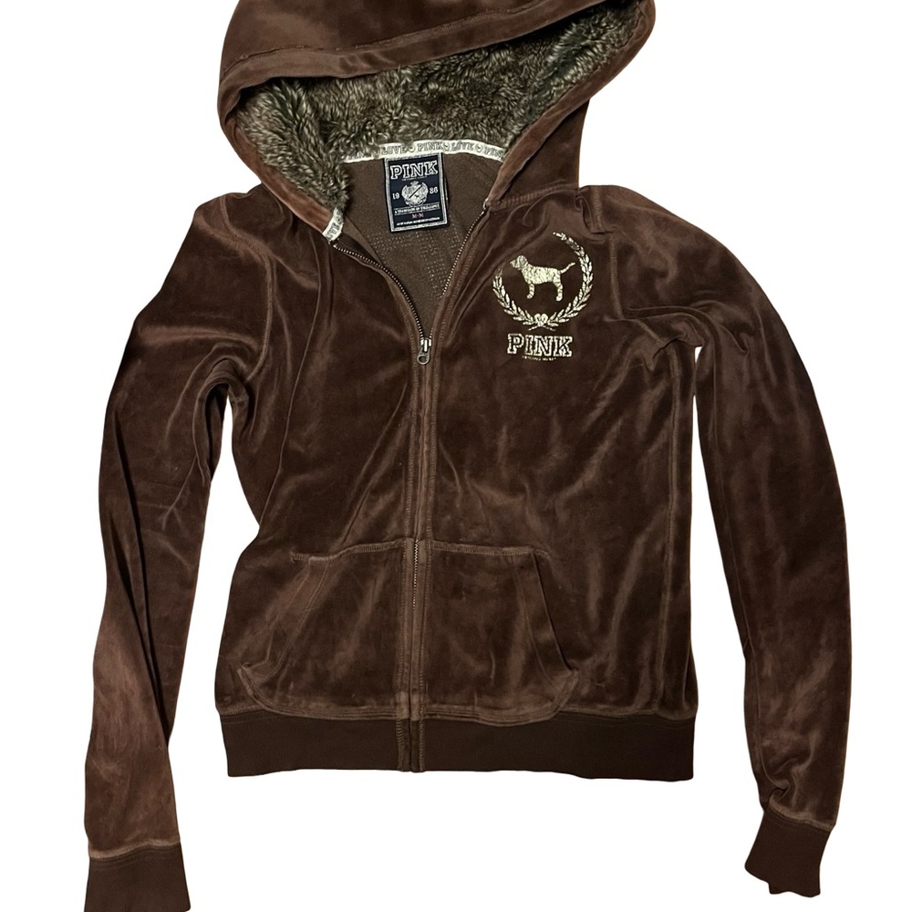 Victoria's Secret Brown Velour Hoodie